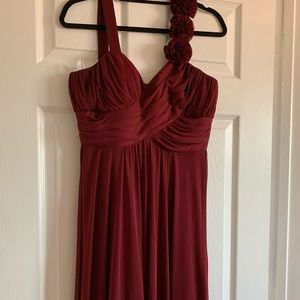 Burgundy elegant dress .